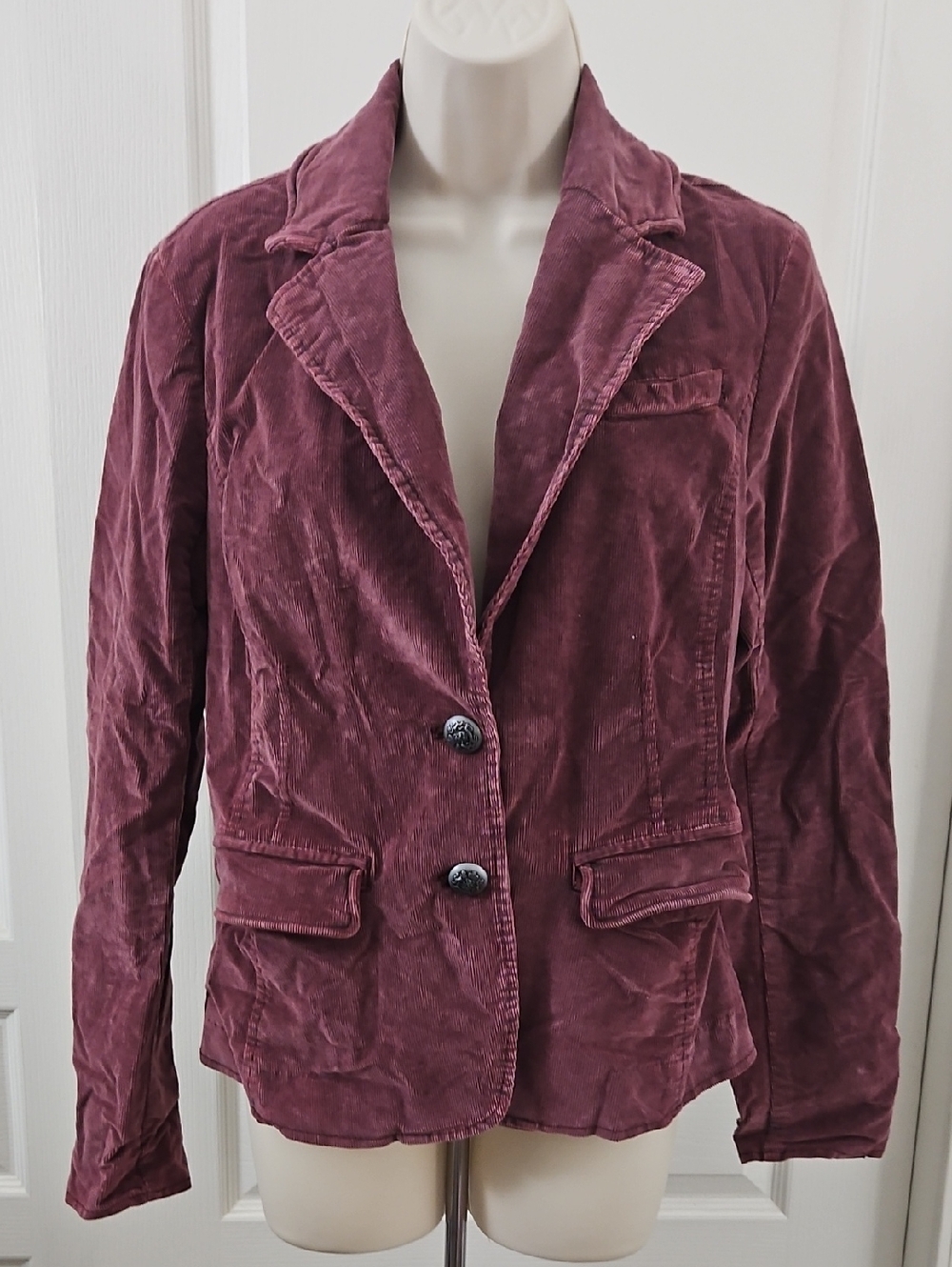 Free People | Byron Corduroy Retro Blazer Jacket Cotton Blend Burgundy Size S